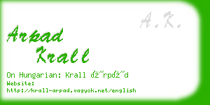 arpad krall business card